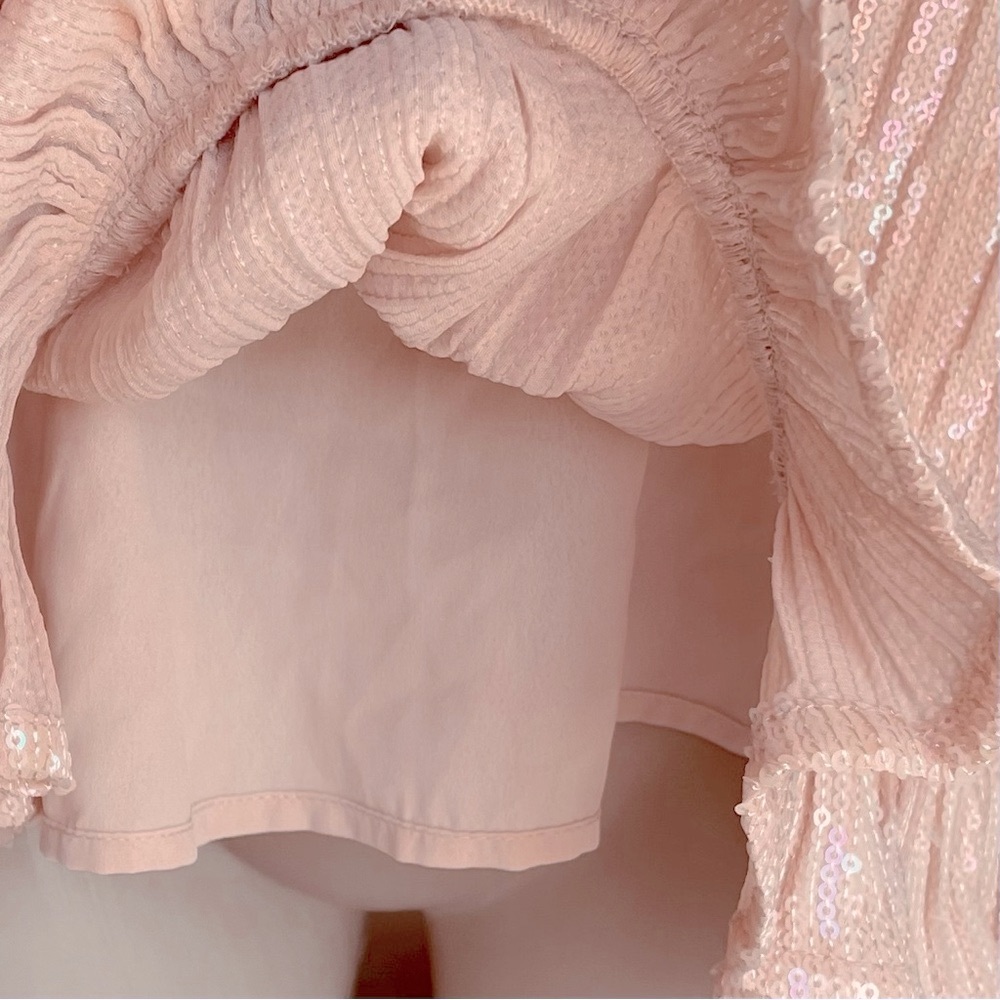 ANTHROPOLOGIE Amelie Camisole Top Sequins Pink Rose Size 10 - Picture 7 of 14